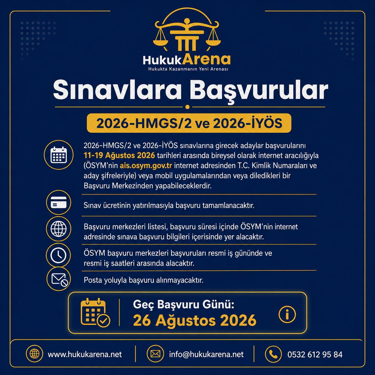 2026 HMGS/2 ve 2026 IYÖS Sınav Başvuru Tarihleri Açıklandı 